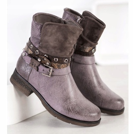 Super Me Stylowe Workery szare 1