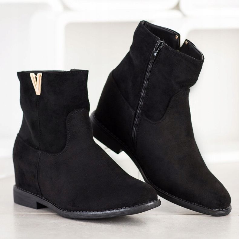 Sergio Todzi Eleganckie Botki Na Koturnie czarne 1