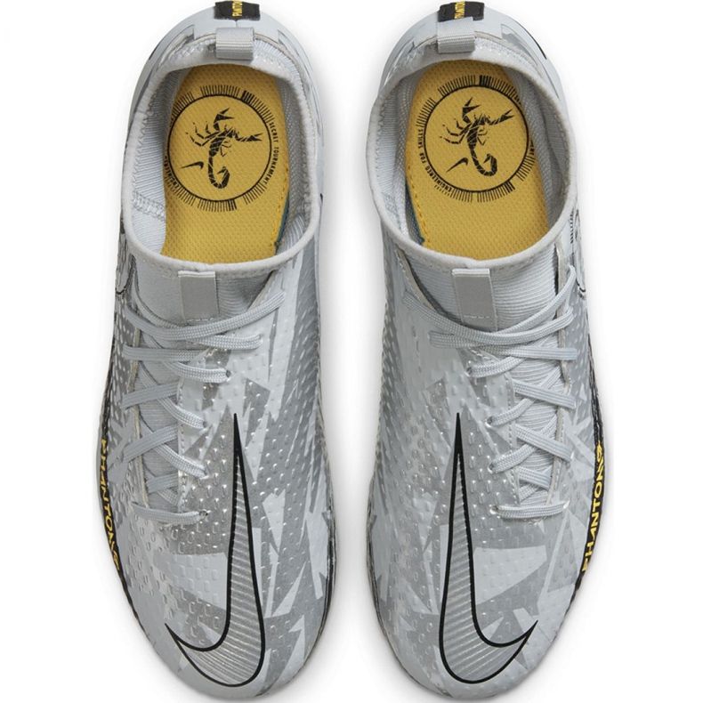 Buty piłkarskie Nike Phantom Gt Scorpion Academy Dynamic Fit FG/MG Jr DA2287 001 niebieskie szare 1