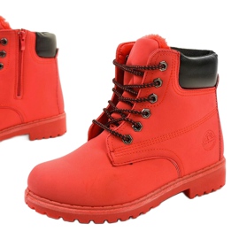 Czerwone traperki sznurowane Ermington 1