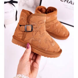 Apawwa Dziecięce Botki Śniegowce Z Futerkiem Brązowe Kawai 1