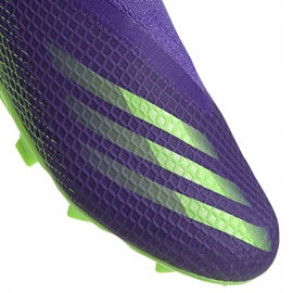 Buty piłkarskie adidas X Ghosted.3 Ll Fg Junior fioletowo-zielone EH2015 fioletowe fioletowe 3