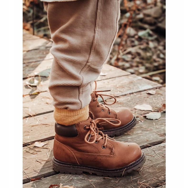 Apawwa Dziecięce chłopięce trapery botki brązowe Moa 1