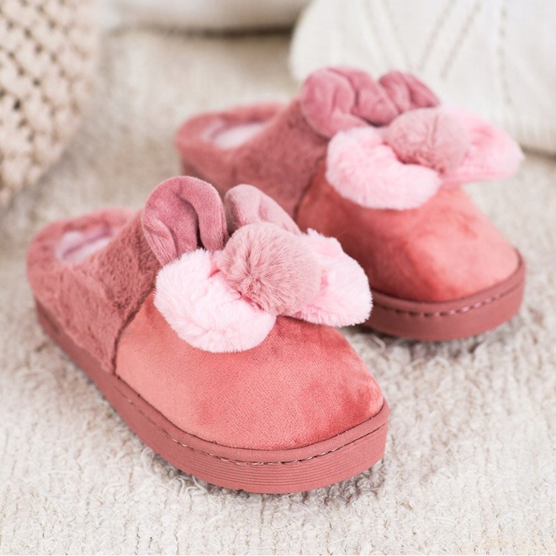 Bona Różowe Kapcie Z Uszkami 1