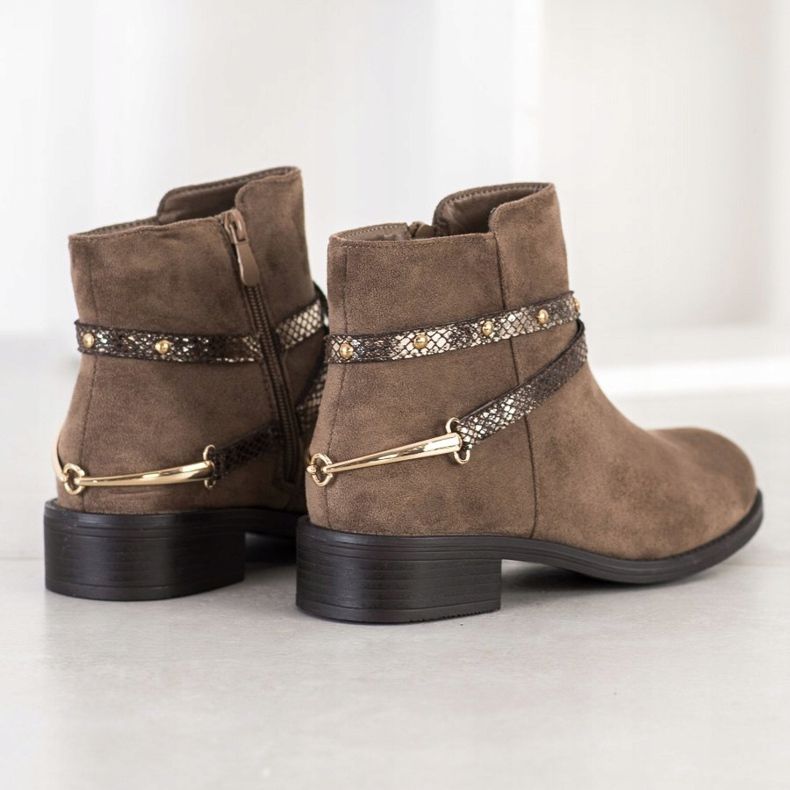 Bestelle Modne Brązowe Botki 2