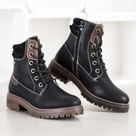 Super Mode Wygodne Trapery brązowe czarne 1