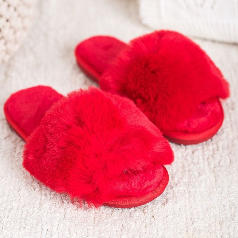 Bona Stylowe Czerwone Kapcie 2