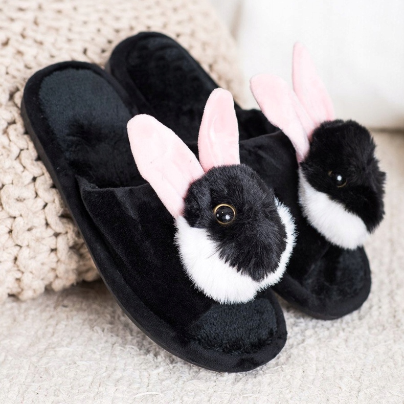 Bona Kapcie Króliczki czarne 1