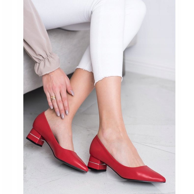 Goodin Czółenka Z Ozdobnym Paskiem czerwone 1