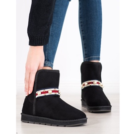 Bona Mukluki Z Ozdobnym Paskiem czarne 1