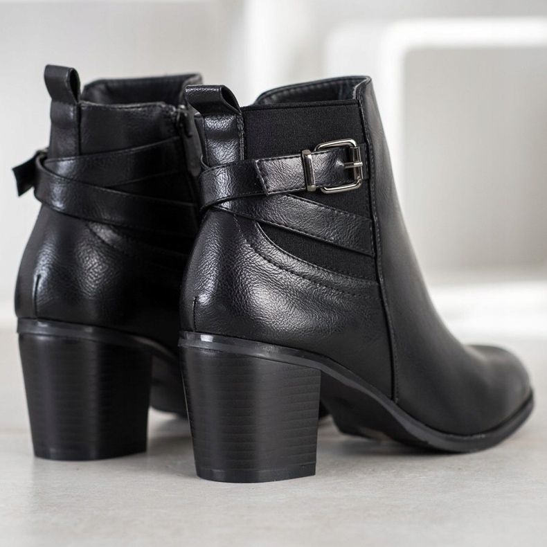 Ideal Shoes Casualowe Czarne Botki 1