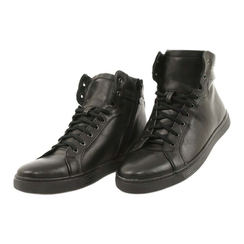 Męskie trampki skórzane KENT czarne Chris 2