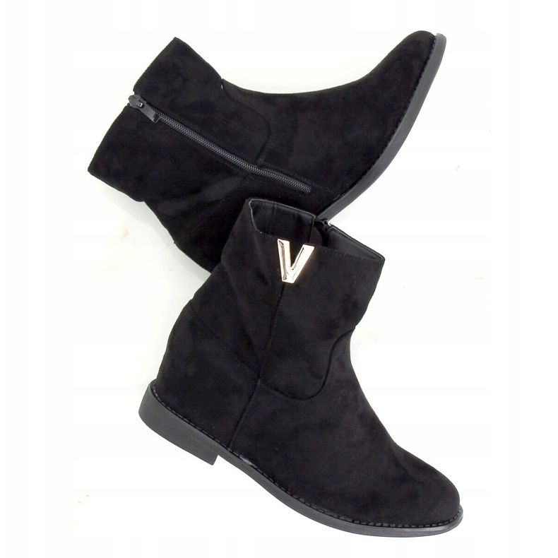 Botki na ukrytym koturnie czarne ZT1013 Black 1