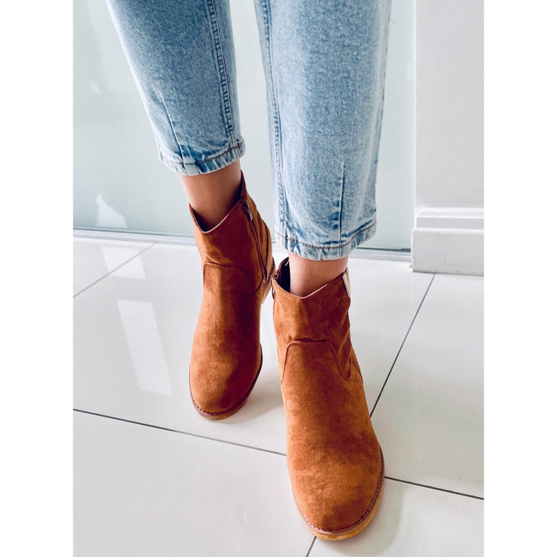BM Botki na ukrytym koturnie camel ZT1013 Camel brązowe 1