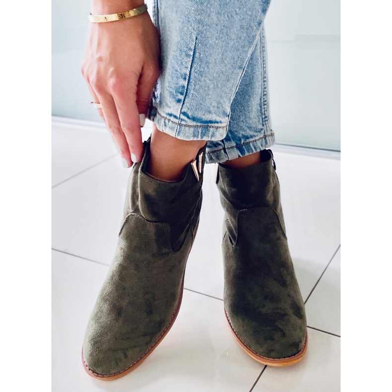 Botki na ukrytym koturnie zielone ZT1013 Green 2