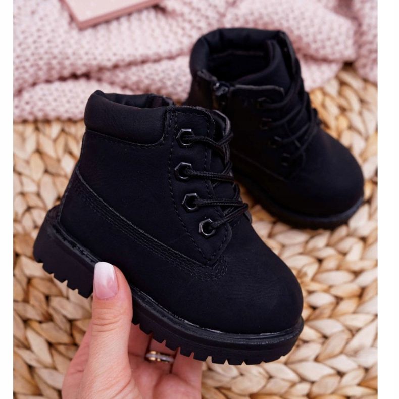 FRROCK Dziecięce Trapery Botki Czarne Dexter 1