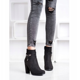 Abloom Eleganckie Zamszowe Botki czarne 1