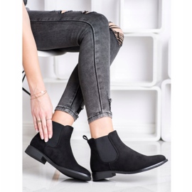 Ideal Shoes Zamszowe Sztyblety czarne 4