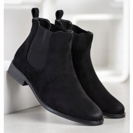 Ideal Shoes Zamszowe Sztyblety czarne 3