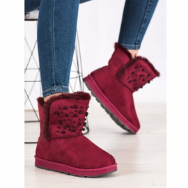 Bona Mukluki Z Koralikami czerwone 2