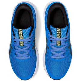 Buty do biegania Asics Patriot 12 Gs Jr 1014A139 401 czarne niebieskie 1