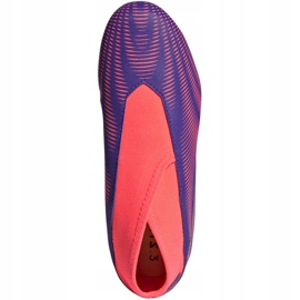Buty piłkarskie adidas Nemeziz.3 Ll Fg Jr EH0583 fioletowe pomarańczowy, fioletowy, różowy 1