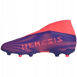 Buty piłkarskie adidas Nemeziz.3 Ll Fg Jr EH0583 fioletowe pomarańczowy, fioletowy, różowy 2