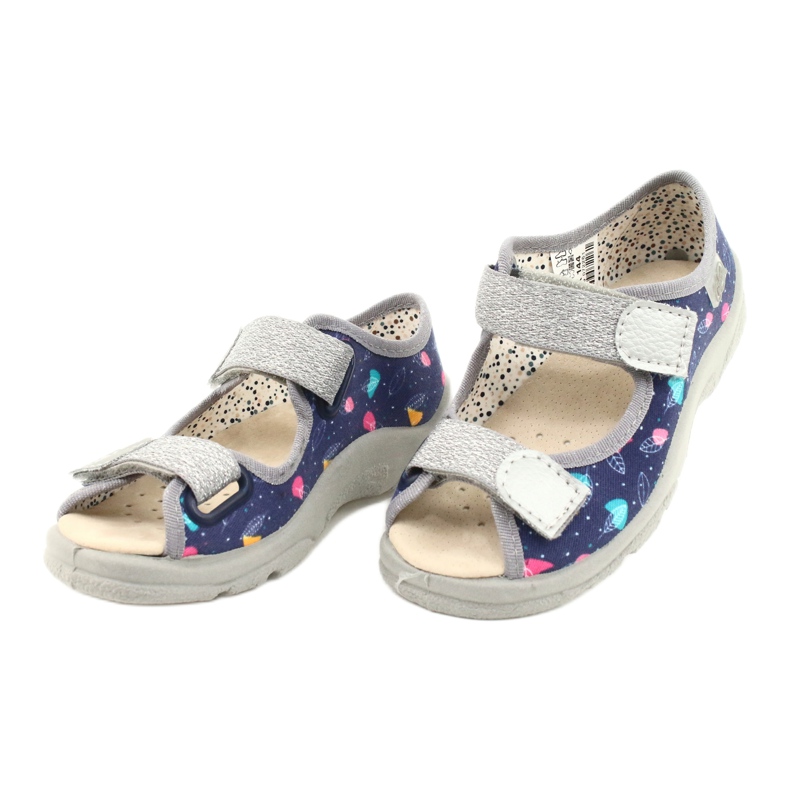 Befado obuwie dziecięce  869X144 niebieskie srebrny szare 3