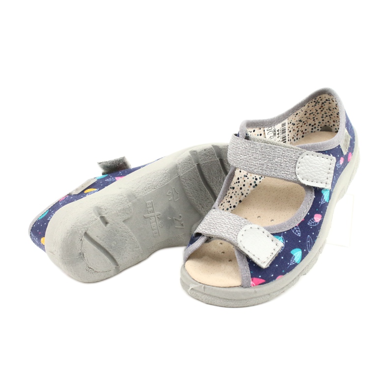 Befado obuwie dziecięce  869X144 niebieskie srebrny szare 4