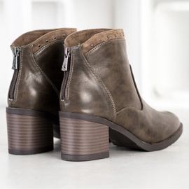 Kylie Casualowe Botki Z Eko Skóry brązowe 1