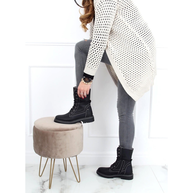 Workery sznurowane czarne 4667 Black 2