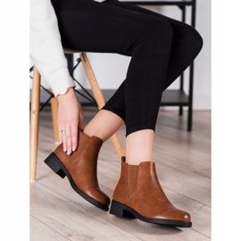 Ideal Shoes Sztyblety Z Eko Skóry brązowe 1