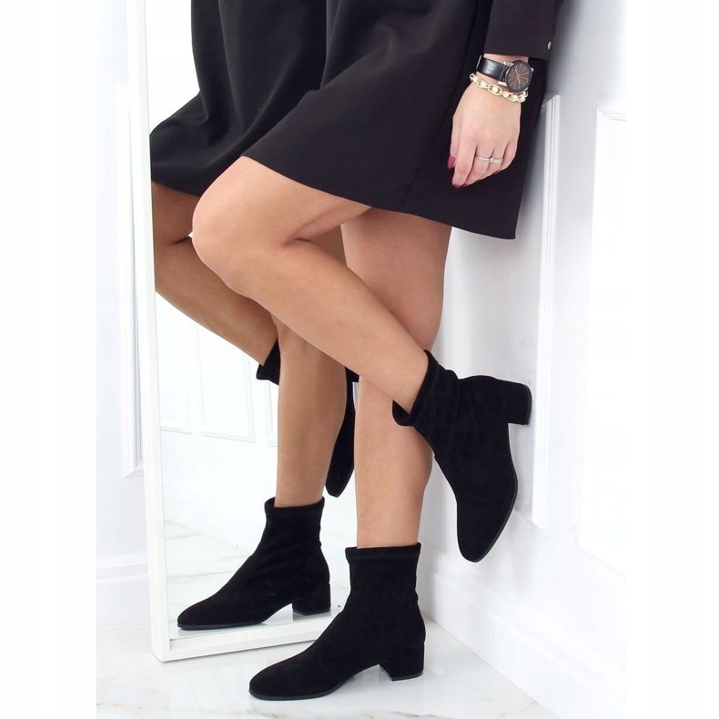 Botki z miękką cholewka czarne YK-103 Black 2