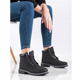 SHELOVET Casualowe Traperki czarne 1