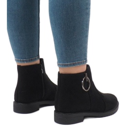 Czarne botki ocieplane zamszowe X-36 1