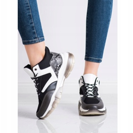 SHELOVET Casualowe Sneakersy białe czarne szare 2