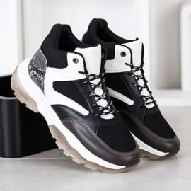 SHELOVET Casualowe Sneakersy białe czarne szare 3