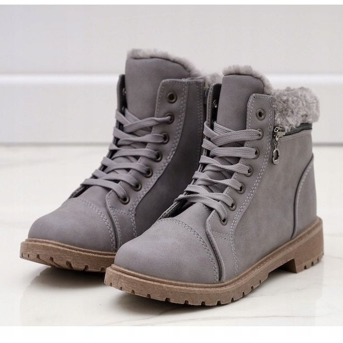 Szare traperki botki ocieplane Dorfir 1