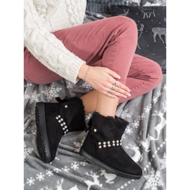 Queentina Czarne Mukluki Z Perełkami 2