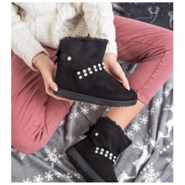 Queentina Czarne Mukluki Z Perełkami 1