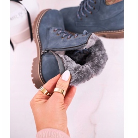 Apawwa Dziecięce Botki Traperki Ocieplone Futerkiem Niebieskie London beżowy brązowe granatowe 1