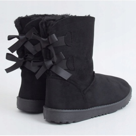 Śniegowce z kokardkami czarne B195-1 Black 1