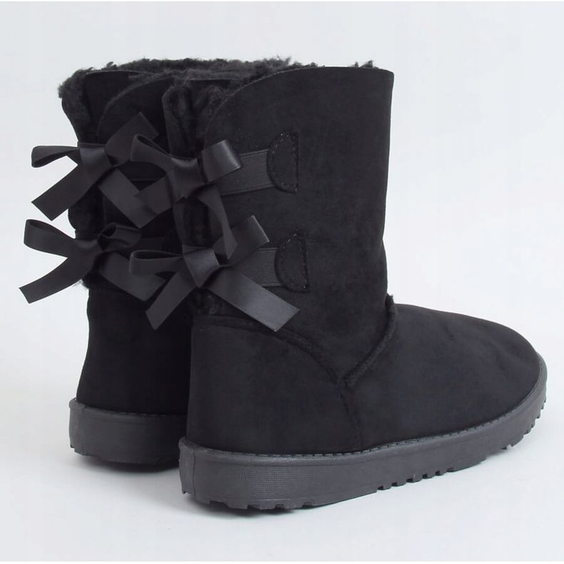 Śniegowce z kokardkami czarne B195-1 Black 1