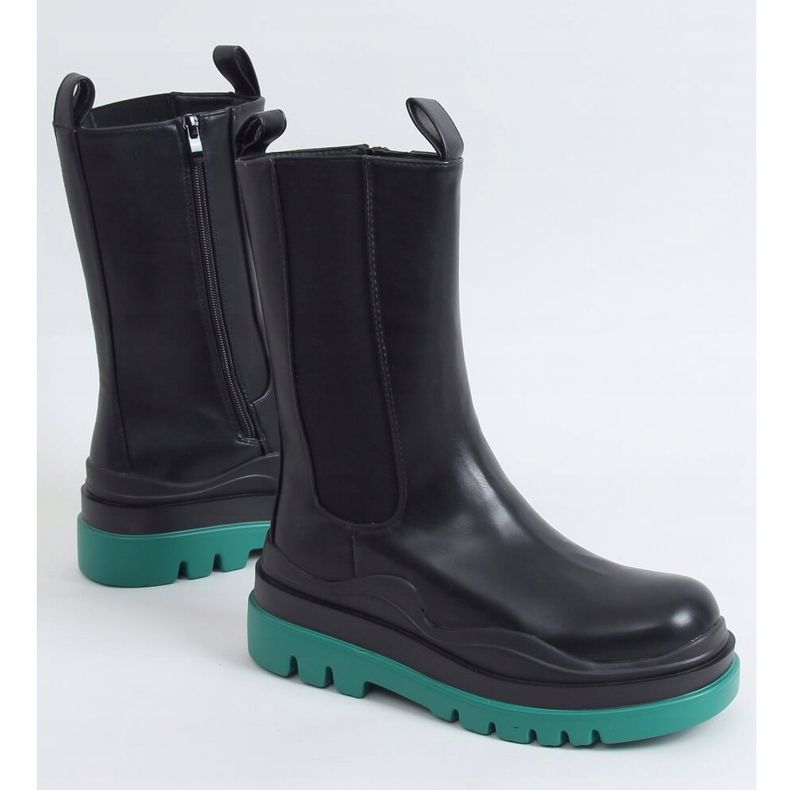 Botki motocyklowe czarne YK05 BLACK/GREEN 1