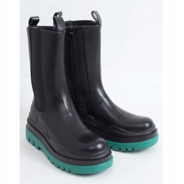 Botki motocyklowe czarne YK05 BLACK/GREEN 2
