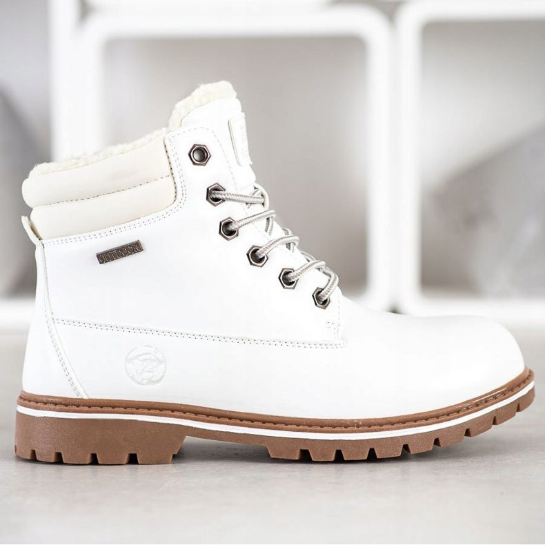 SANDIC Białe Trapery Z Kożuszkiem 1