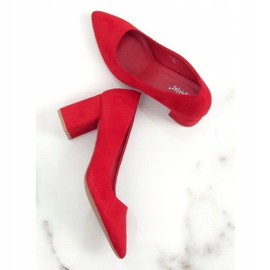 Czółenka na słupku czerwone CC208P Red 1