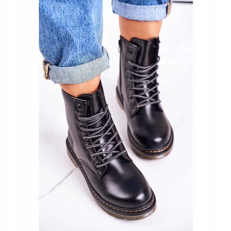 Damskie Ocieplane Trapery Glany Matowe Czarne Thunder 3