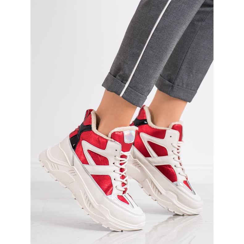 Seastar Sportowe Botki Fashion białe czarne czerwone 1