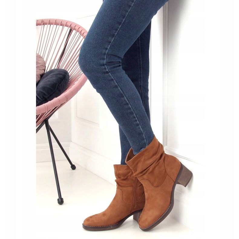 Botki na obcasie camel 6341 Camel brązowe 1